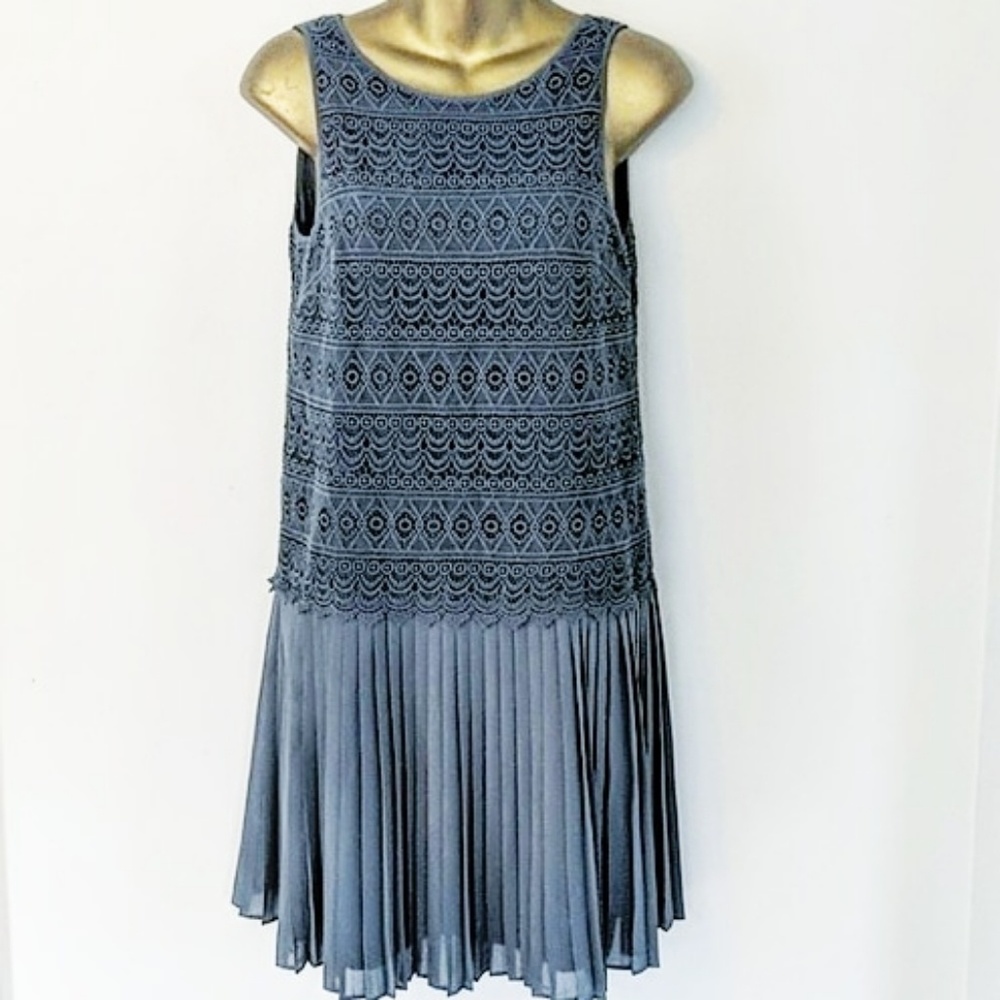 Ann Taylor loft lace pleated dress size 0